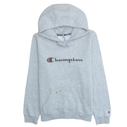 Champion Men's Grey Pullover Hoodie M Regular Fit Sports Style