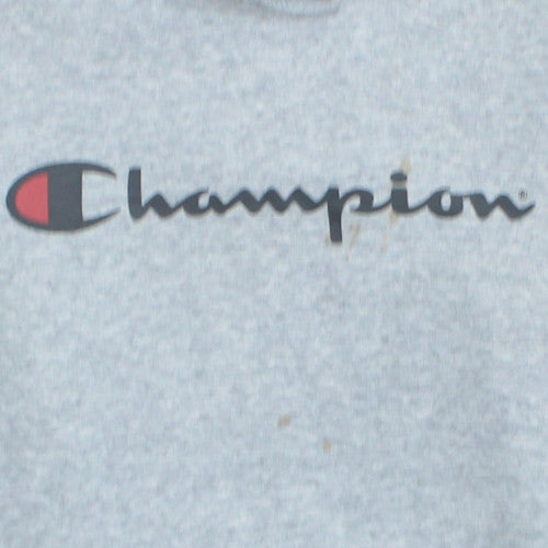 Champion Men's Grey Pullover Hoodie M Regular Fit Sports Style