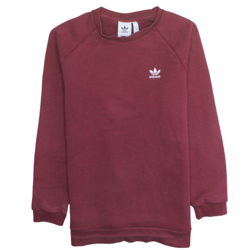 Adidas Men's Red Pullover Sweatshirt M Crew Neck Logo Fleece