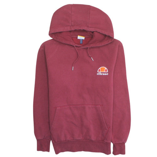 Ellesse Men's Red Pullover Hoodie S Fleece Logo Sweatshirt