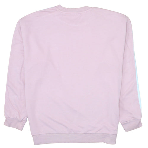 Adidas Men Pink Crew Neck Pullover Sweatshirt M Logo Sportswear