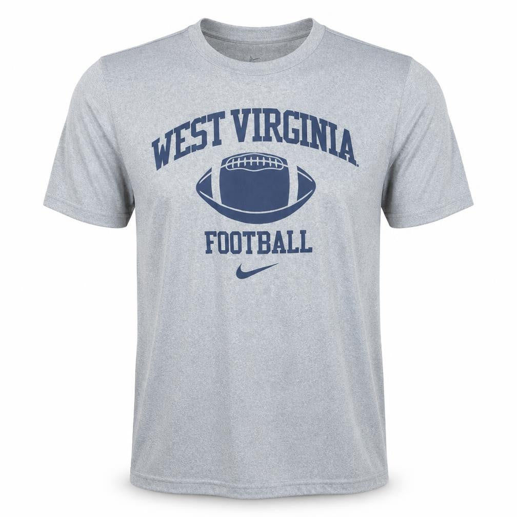 Nike Men’s Grey West Virginia Football Dri-Fit Athletic T-Shirt 2XL