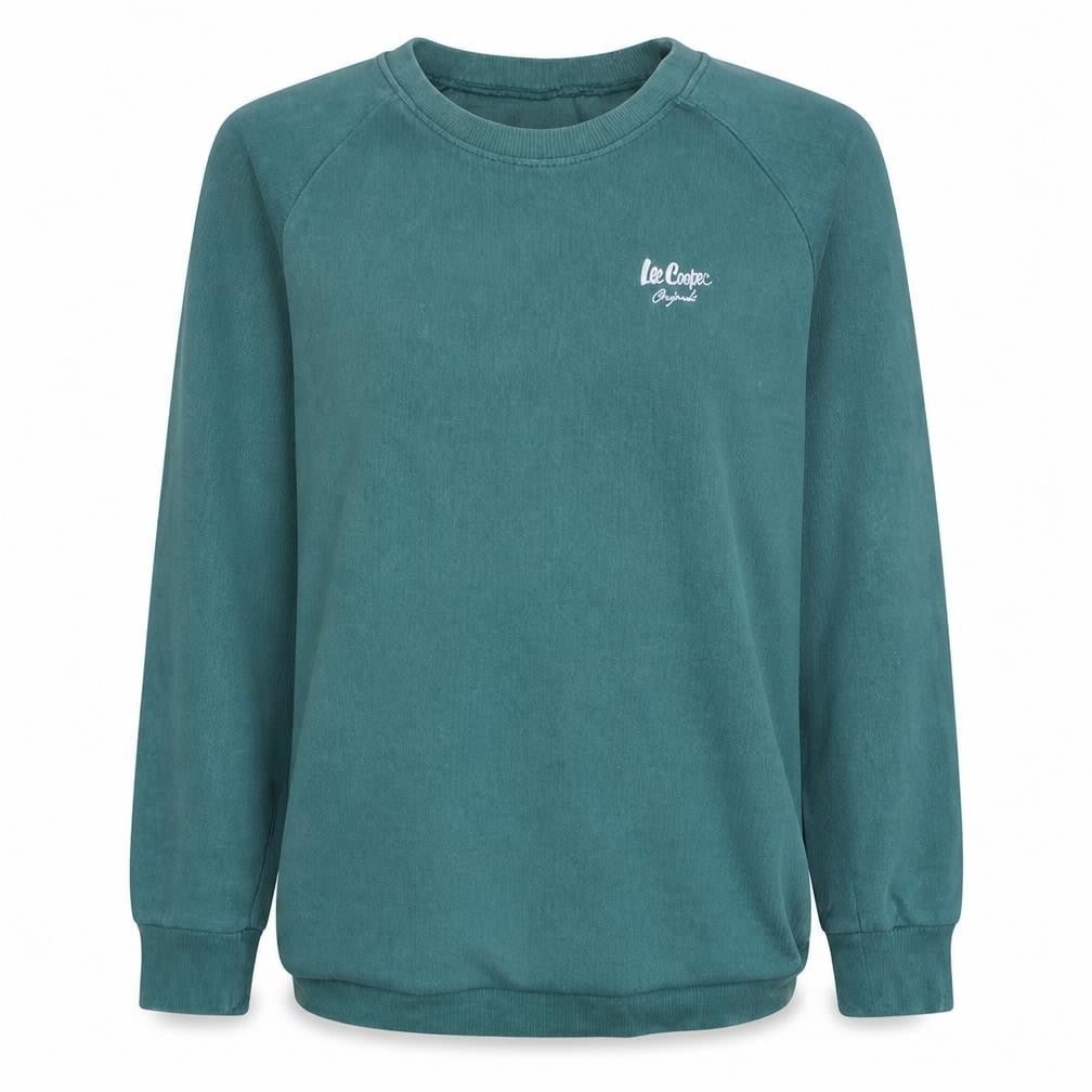 Front view of Lee Cooper Men’s Green Crew Neck Pullover Sweatshirt L