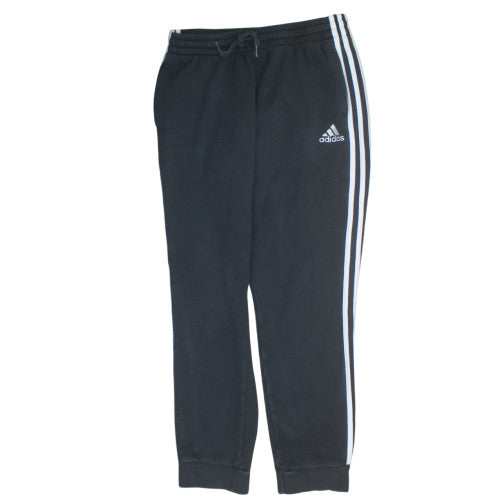 Adidas Men's Black Jogger Sweatpants M Fleece Elastic Waist Side Stripe