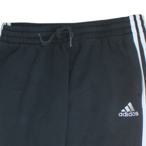 Adidas Men's Black Jogger Sweatpants M Fleece Elastic Waist Side Stripe