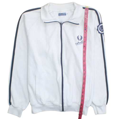 Fred Perry Mens White Track Jacket M Sportswear Full Zip Retro Style
