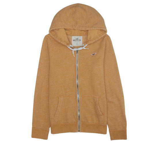 Hollister Men’s Brown Full Zip Hoodie Size S Fleece Cotton Blend