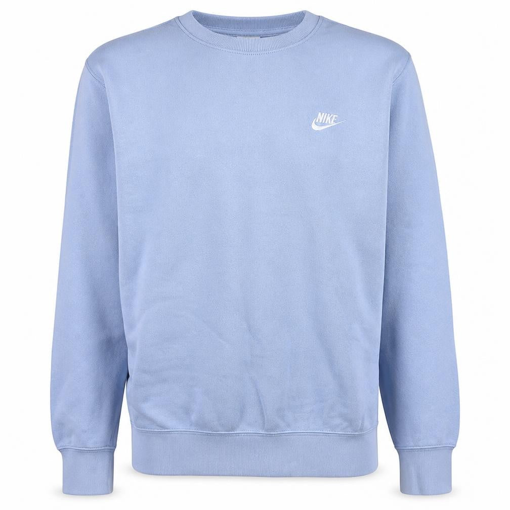 Front view of Nike Men's Blue Crew Neck Pullover Sweatshirt, size M