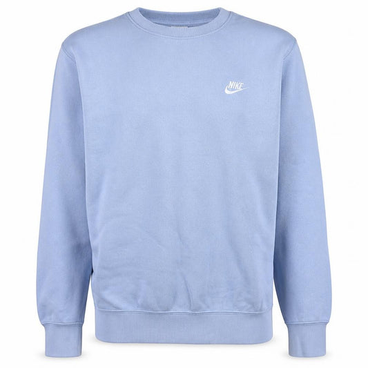 Front view of Nike Men's Blue Crew Neck Pullover Sweatshirt, size M