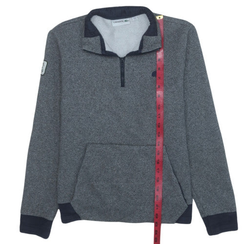 Lacoste Men's Grey 1/4 Zip Pullover Sweatshirt S Regular Fit