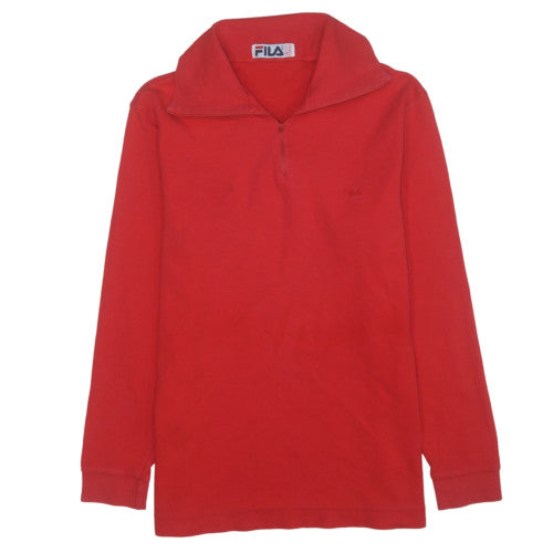 FILA Boys Red 1/4 Zip Collared Henley Sweatshirt Size 22