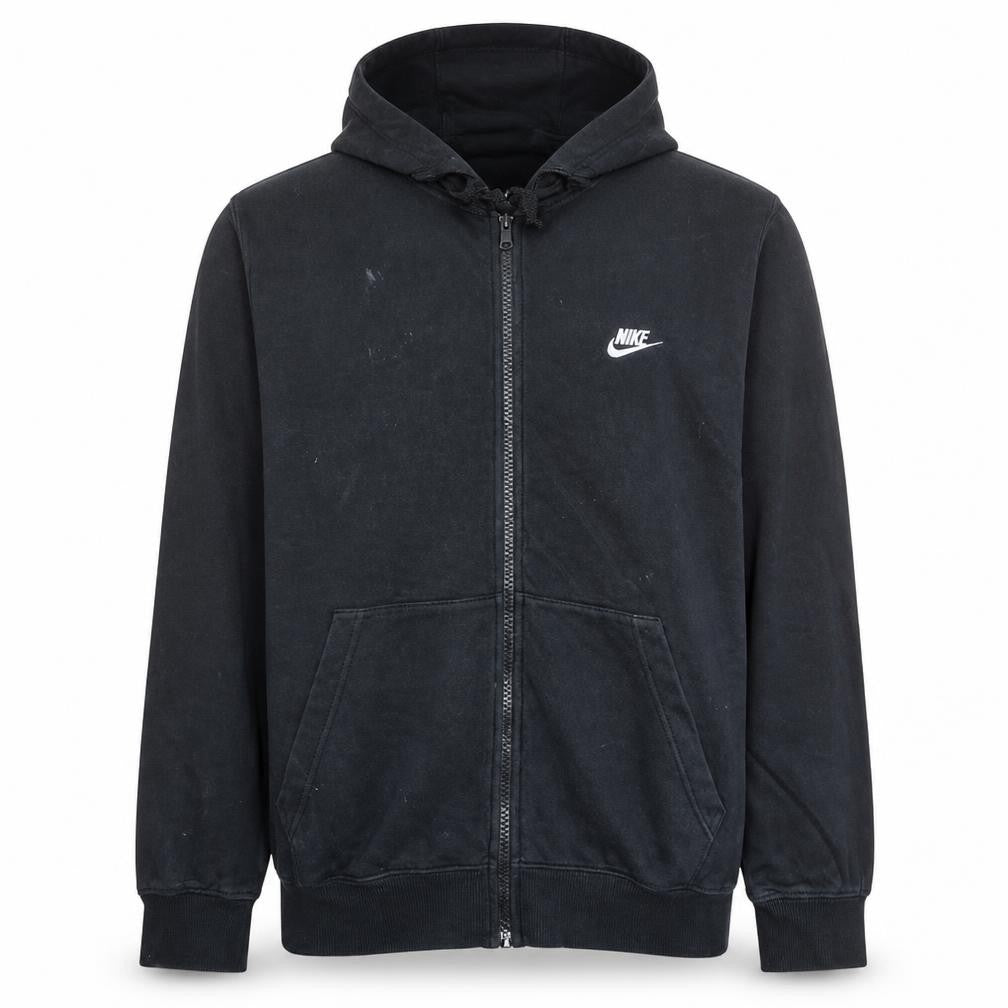 Nike Mens Black Full Zip Hoodie Medium Fleece Sweatshirt