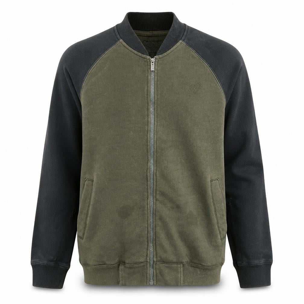 Front view of Fox Men's Green Slim Fit Full Zip Activewear Jacket L