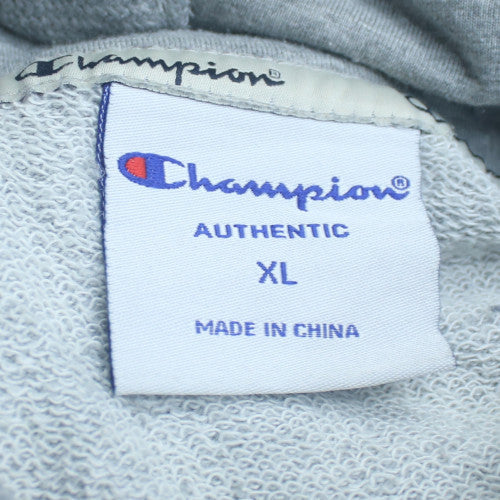 Champion Mens Grey XL Pullover Hoodie Authentic Fleece Sweatshirt