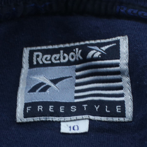 Reebok Women Navy Blue 10 Sweatshirt Crew Neck Pullover Cotton Blend
