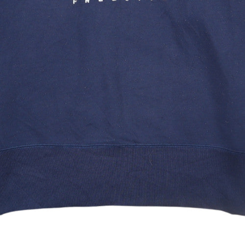 Reebok Women Navy Blue 10 Sweatshirt Crew Neck Pullover Cotton Blend