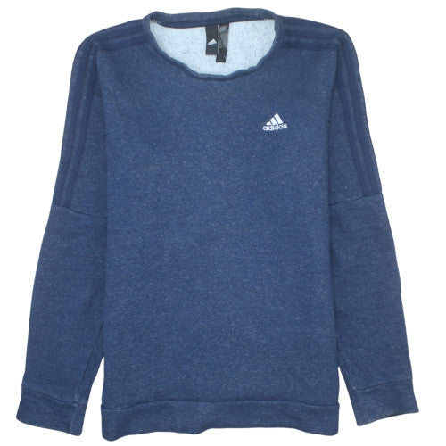 Adidas Mens Blue Crew Neck Pullover Sweatshirt Long Sleeve