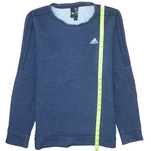 Adidas Mens Blue Crew Neck Pullover Sweatshirt Long Sleeve