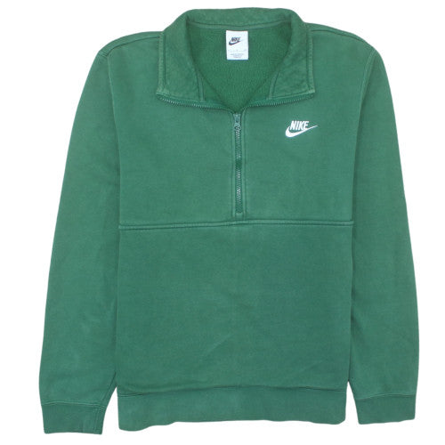 Nike Men's Green Half Zip Fleece Sweatshirt L Regular Fit