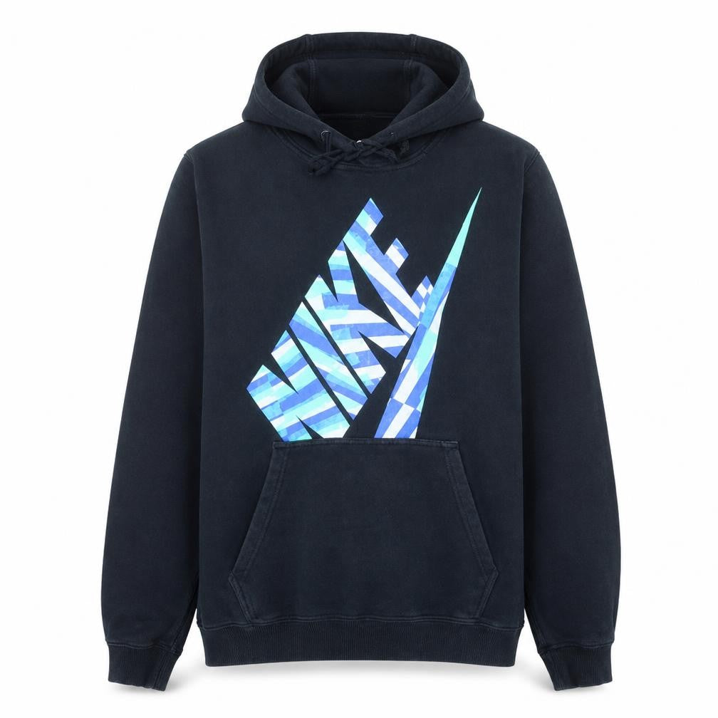 Front view of Nike Men's Black Pullover Hoodie M Graphic Sport Fleece