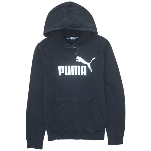 Puma Womens Black Pullover Hoodie Size M Hooded Sweatshirt