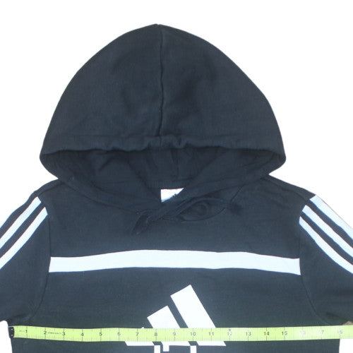Adidas Womens Black XS Pullover Hoodie with Logo Print