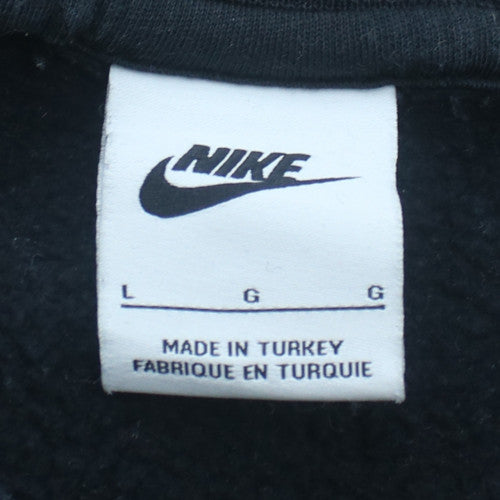 Nike Mens Black Crew Neck Sweatshirt L Graphic Print Pullover
