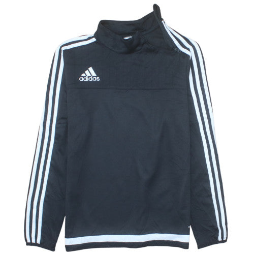 Adidas Boys Black 13-14 Years 1/4 Zip Sports Pullover Sweatshirt