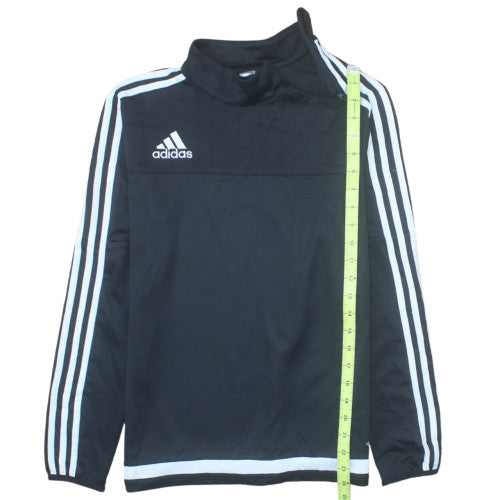 Adidas Boys Black 13-14 Years 1/4 Zip Sports Pullover Sweatshirt