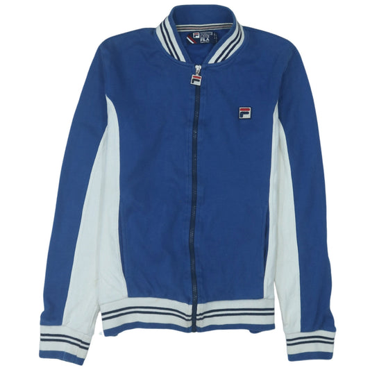 Fila Men's Blue White Track Jacket Size M Cotton Full Zip