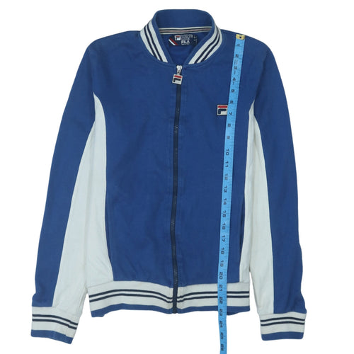 Fila Men's Blue White Track Jacket Size M Cotton Full Zip