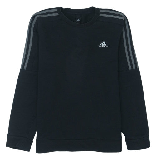 Adidas Mens Black Crew Neck Sweatshirt Regular Fit M Sports Pullover