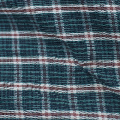 Fred Perry Men's Blue Check Button-Up Cotton Shirt M