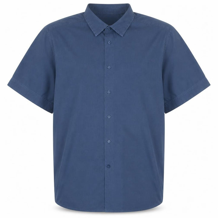 Calvin Klein Men's Blue Slim Fit Short Sleeve Cotton Shirt M