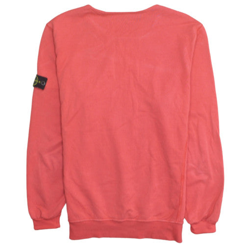 Stone Island Junior Boys Red Cotton Crew Neck Pullover Sweatshirt Size M