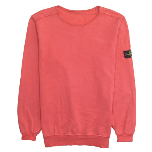 Stone Island Junior Boys Red Cotton Crew Neck Pullover Sweatshirt Size M