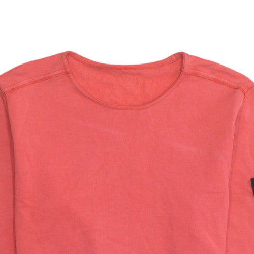 Stone Island Junior Boys Red Cotton Crew Neck Pullover Sweatshirt Size M
