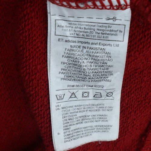 Adidas Men Red 2XL Pullover Crew Neck Sweatshirt Sports Logo