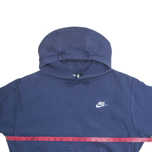 Nike Men's Blue Pullover Fleece Hoodie M Embroidered Logo