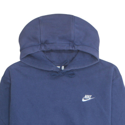 Nike Men's Blue Pullover Fleece Hoodie M Embroidered Logo