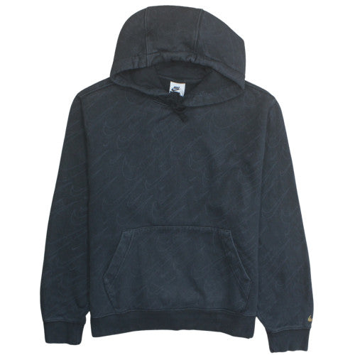 Nike Men's Black Small Pullover Hoodie with Logo Print