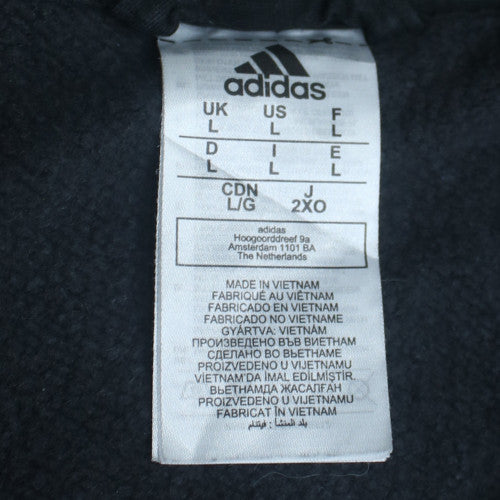adidas Men's Black Full Zip Hoodie L Sports Fleece Sweatshirt