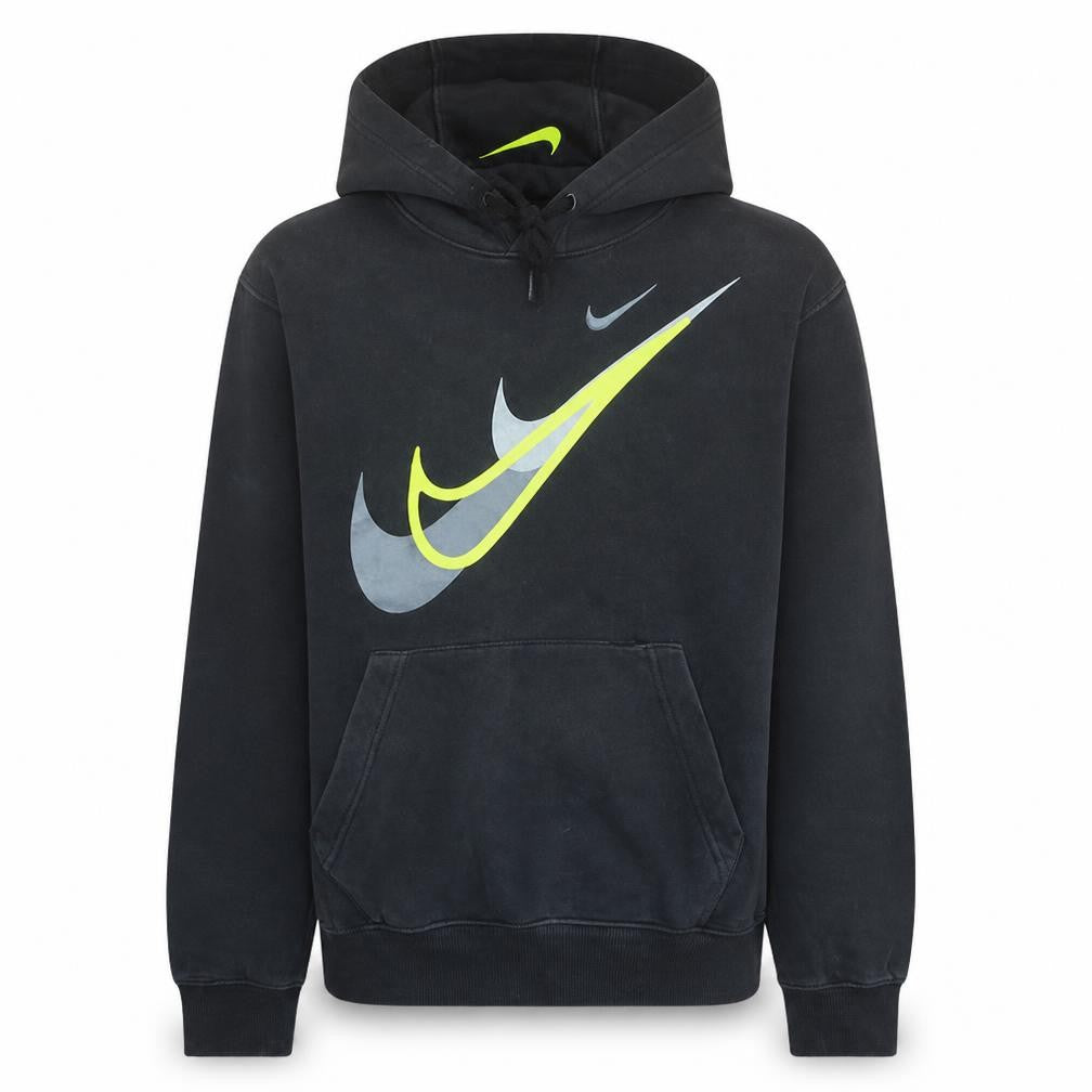 Front view of Nike Men's Black XS Pullover Hoodie with Logo Graphic Print