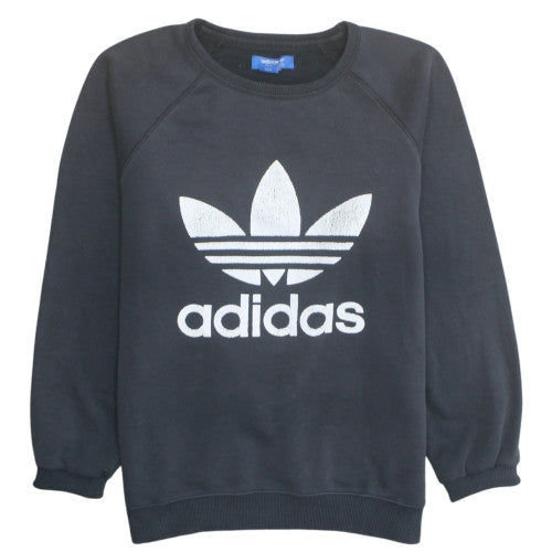 Adidas Men's Black Trefoil Crew Neck Sweatshirt Size M Regular Fit