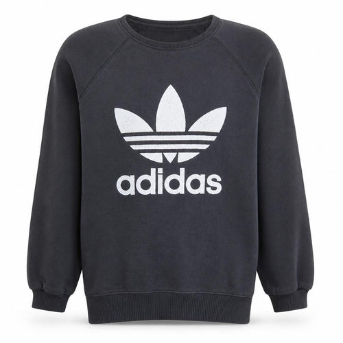 Adidas Men's Black Trefoil Crew Neck Sweatshirt Size M Regular Fit