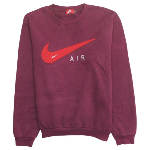 Nike Men's Red Air Logo Crew Neck Pullover Sweatshirt L