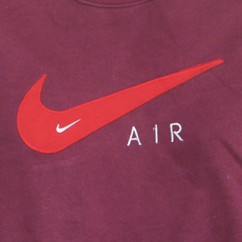 Nike Men's Red Air Logo Crew Neck Pullover Sweatshirt L