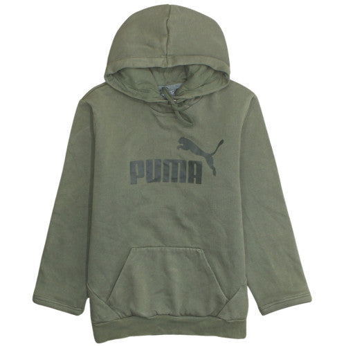 Puma Men's Green Pullover Hoodie L Regular Fit Fleece