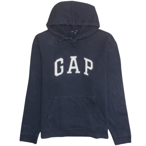 GAP Men’s Blue Pullover Hoodie Medium Fleece Logo Hooded Sweatshirt