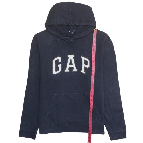 GAP Men’s Blue Pullover Hoodie Medium Fleece Logo Hooded Sweatshirt
